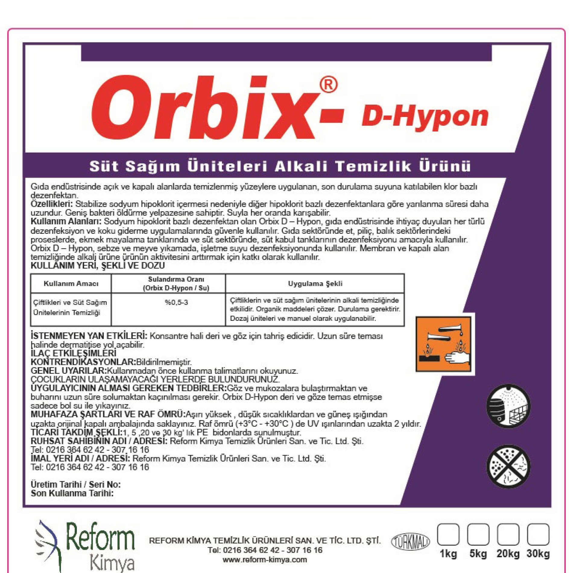 Chlorine-Based, Alkaline, Non-Foaming Cleaning and Disinfection Product for CIP Systems
