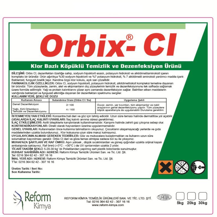 Chlorinated, Foaming Cleaning and Disinfection Product

